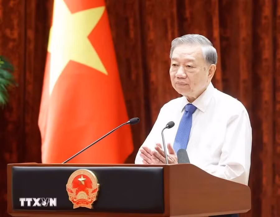 Tổng Bí thư, Chủ tịch nước Tô Lâm phát biểu. (Ảnh: Thống Nhất/TTXVN)