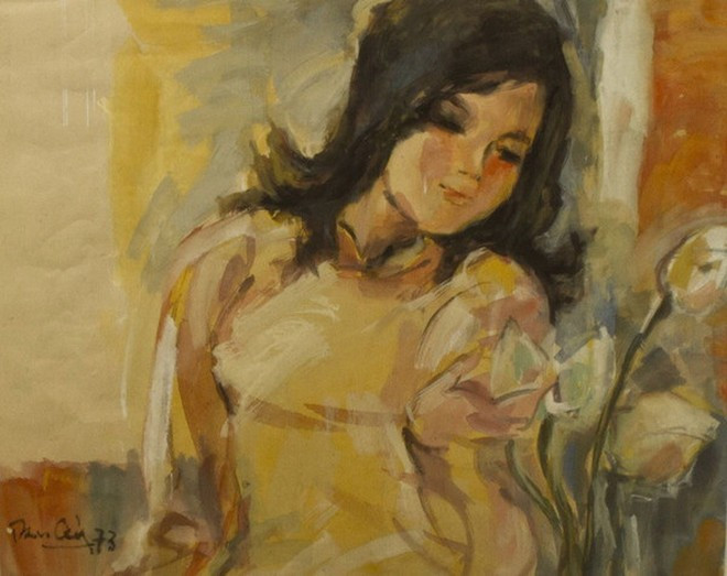 Bức tranh 'Tình yêu đầu tiên' của danh họa Trần Văn Cẩn. (Nguồn: Chọn Auction House) 2mythuat.jpg