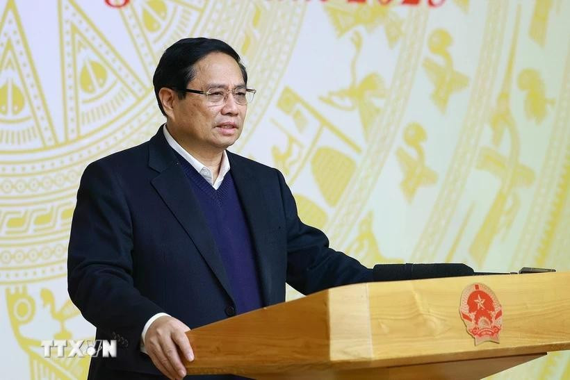 Thủ tướng Phạm Minh Chính chủ trì Phiên họp thứ nhất của Ban Chỉ đạo phòng, chống lãng phí sáng 25/2/2025. Ảnh: Dương Giang/TXVN ttdd.jpg