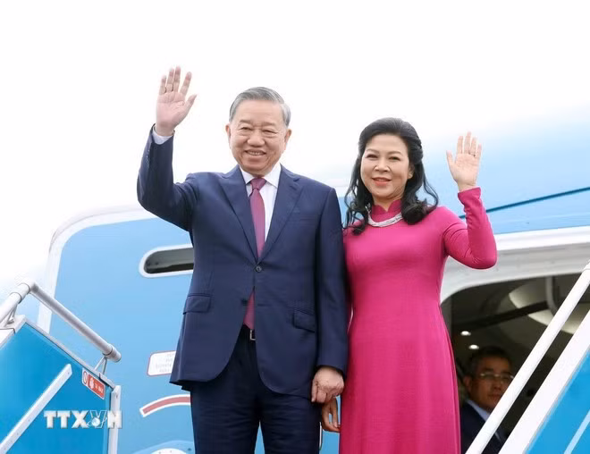 Tổng Bí thư Tô Lâm và Phu nhân. Ảnh: Thống Nhất/TTXVN