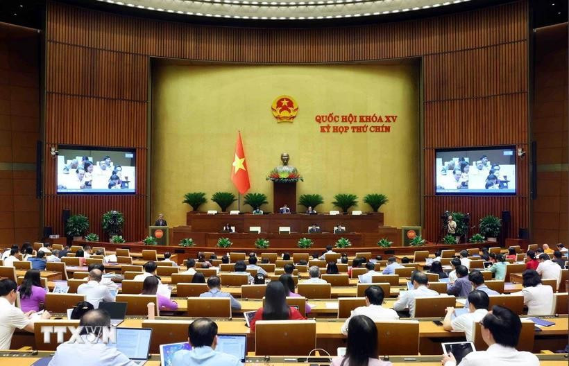 Chiều 9/5/2025, tại Hà Nội, Quốc hội họp phiên toàn thể tại hội trường để thảo luận về Luật Công nghiệp công nghệ số. Ảnh: Phạm Kiên/TTXVN kh.jpg
