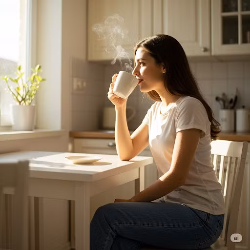 Uống cà phê thường xuyên vài tách mỗi ngày giúp giảm nguy cơ suy nhược. Ảnh: AI