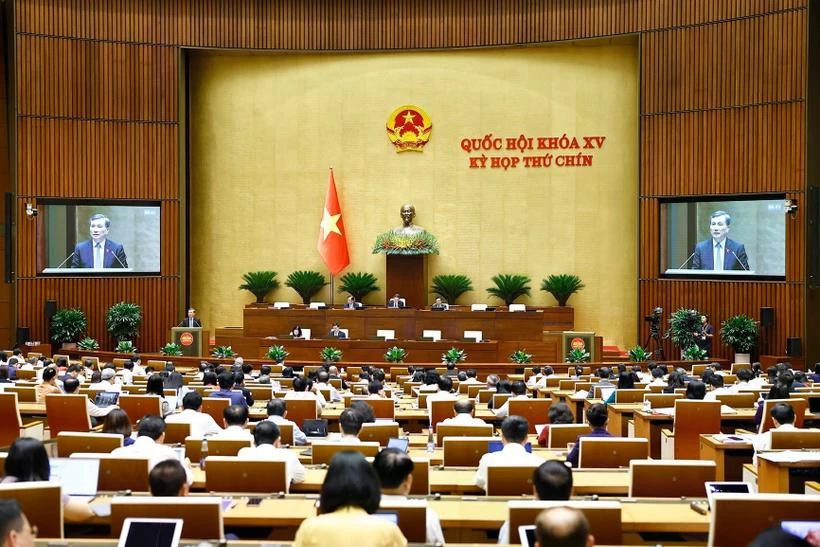 Quốc hội thảo luận về đề nghị sửa đổi, bổ sung một số điều của Hiến pháp năm 2013. Ảnh: TTXVN 1ct.jpg
