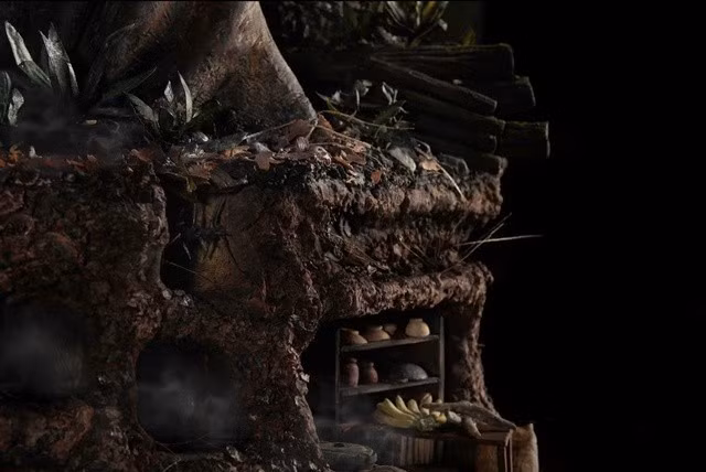 Chi tiết "địa đạo" trên bánh được Ân làm tỉ mỉ. ẢNH: NVCC