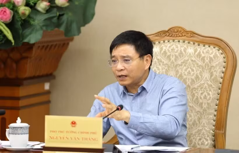 Phó Thủ tướng Nguyễn Văn Thắng phát biểu tại cuộc họp. (Nguồn: Báo Chính phủ)