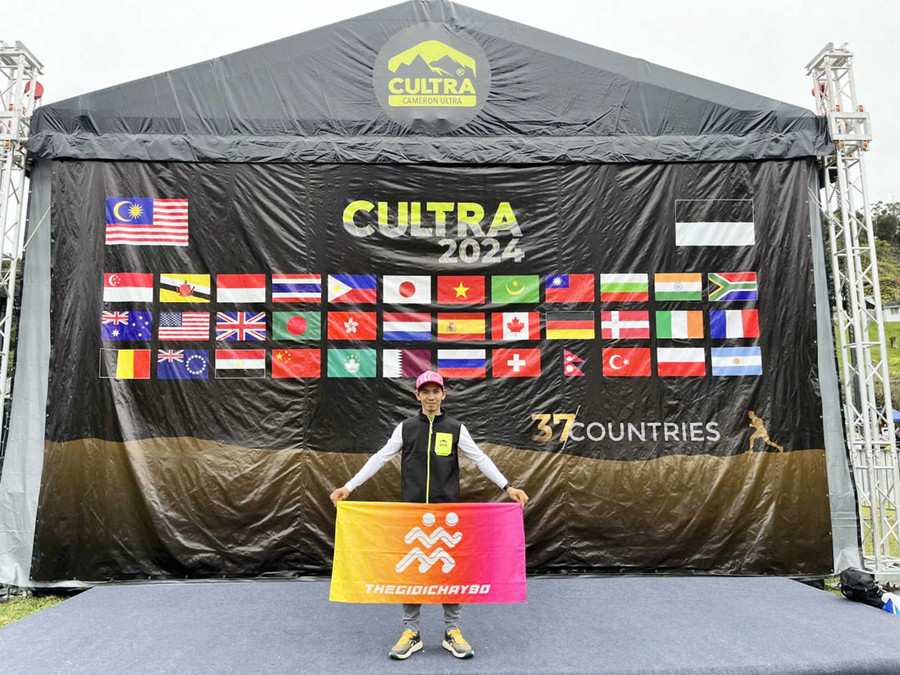 Anh Quế tham dự Giải chạy địa hình Cameron Ultra Trail (CULTRA) 2024 tại Malaysia. Ảnh: NVCC