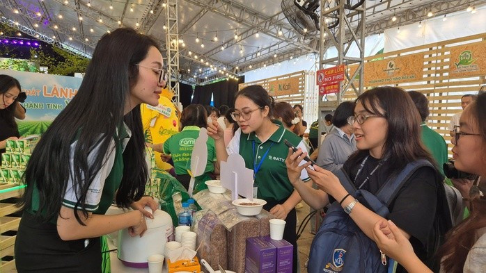 Sản phẩm gạo của Công ty CP Thương mại Dịch vụ Saty tham gia triển lãm tại TP HCM