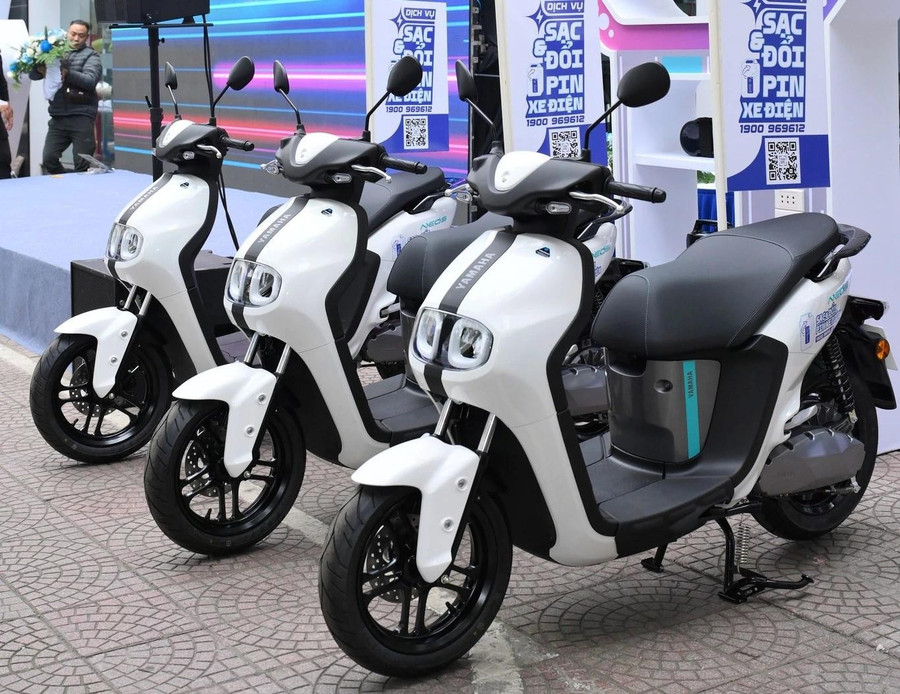 Sự 'bùng nổ' của mô hình trạm đổi pin có thể sẽ trở thành bước ngoặt mới cho thị trường xe máy điện Việt Nam. ẢNH: YAMAHA