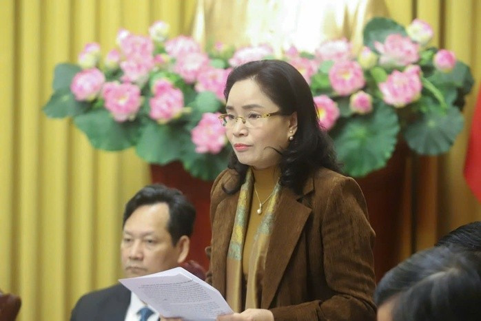 Thứ trưởng Bộ Văn hoá, Thể thao và Du lịch Trịnh Thị Thủy thông tin các điểm mới của Luật Báo chí. Ảnh: Trần Thường