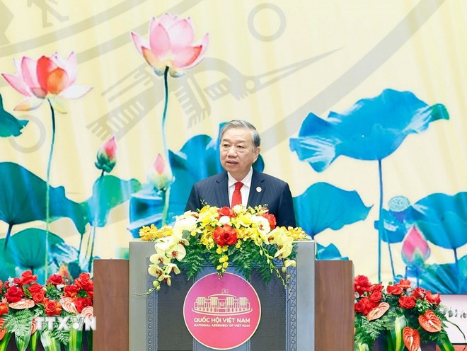 Tổng Bí thư Tô Lâm phát biểu. (Ảnh: Thống Nhất/TTXVN)