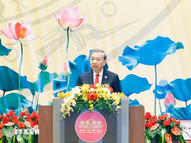 Tổng Bí thư Tô Lâm phát biểu. (Ảnh: Thống Nhất/TTXVN)