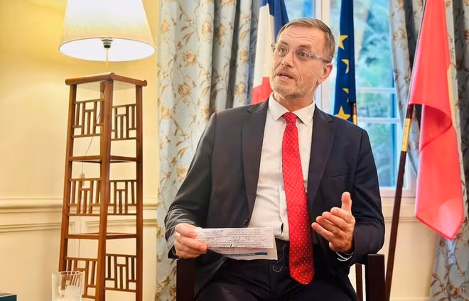 Đại sứ Pháp tại Việt Nam Olivier Brochet. (Ảnh: Việt Đức/TTXVN)