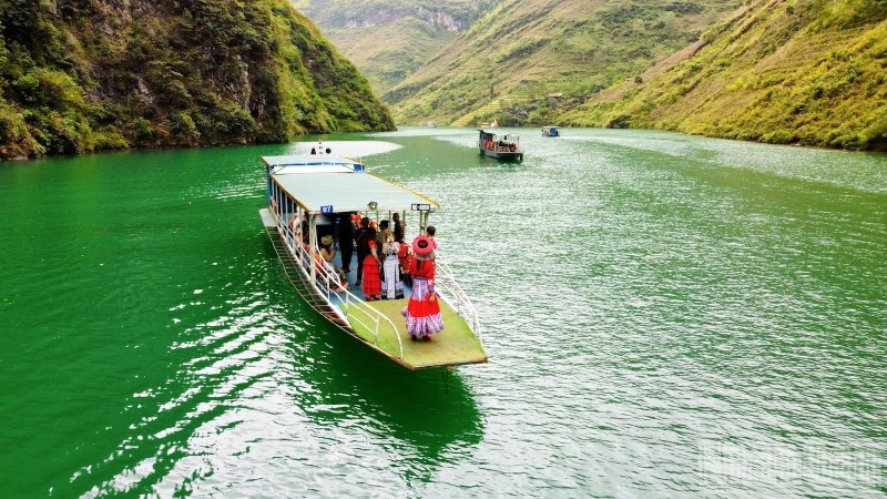 'Check-in' trên dòng Nho Quế biếc xanh.