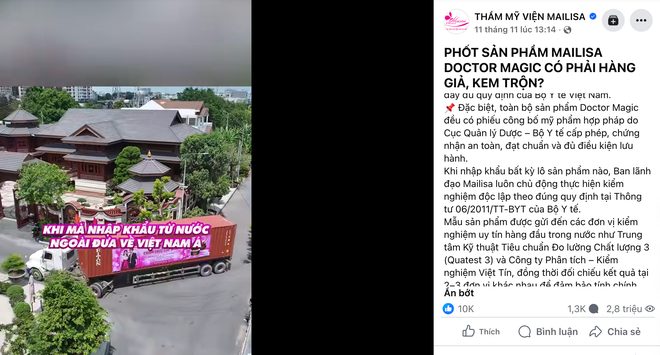 Bà Mai livestream khẳng định chất lượng sản phẩm của Mailisa. Ảnh chụp màn hình