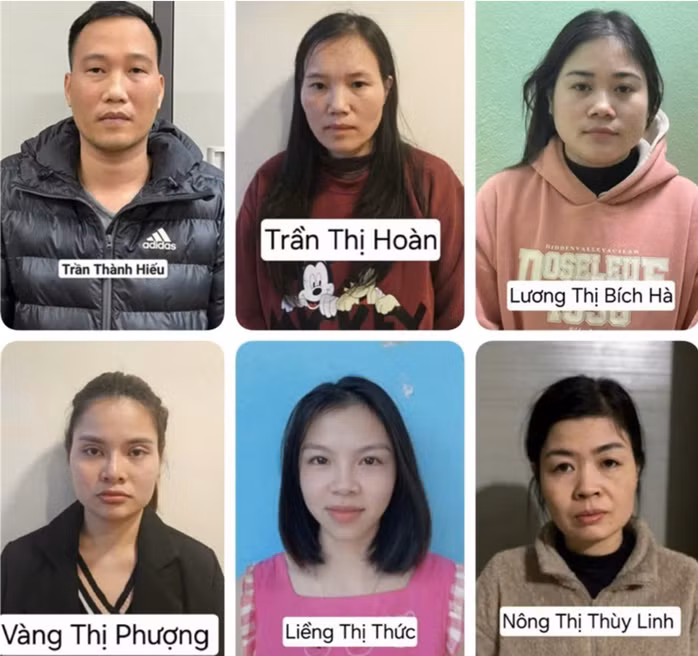 Các bị can trong vụ án. Ảnh: Bộ Công an