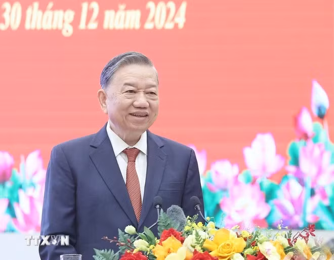 Tổng Bí thư Tô Lâm phát biểu. (Ảnh: Thống Nhất/TTXVN)