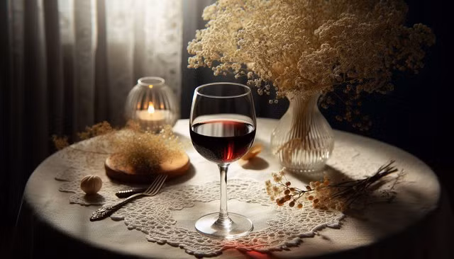 Tượu vang đỏ có thể làm giảm tác động tiêu cực của thực phẩm nhiều chất béo - Minh họa AI: Thu Anh