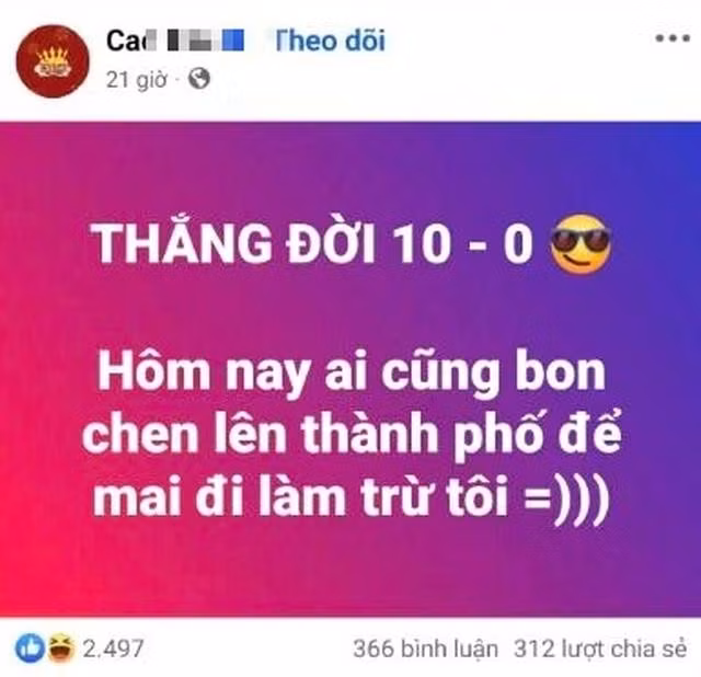 Trào lưu "thắng đời" xuất hiện ngập tràn trên mạng xã hội. ẢNH: CHỤP MÀN HÌNH