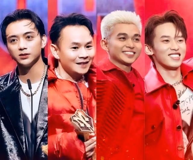 Từ trái qua: Soobin Hoàng Sơn, Binz, Jun Phạm, Kay Trần của show Anh trai vượt ngàn chông gai. Ảnh: NSCC