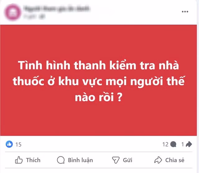 Các bài đăng "thăm dò" tình hình thanh tra các nhà thuốc trên cả nước