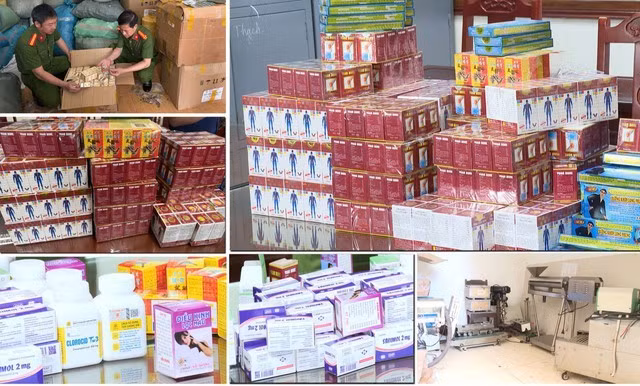 Có hàng chục loại thuốc tân dược, thuốc đông dược giả được công an phát hiện, bắt giữ. Ảnh: Công an Thanh Hóa