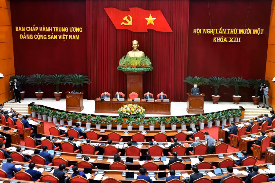 Hội nghị Trung ương 11 khóa XIII đã thông qua phương án sáp nhập 63 tỉnh, thành còn 34 tỉnh, thành và giảm 60 - 70% số đơn vị hành chính cấp xã cả nước. ẢNH: GIA HÂN