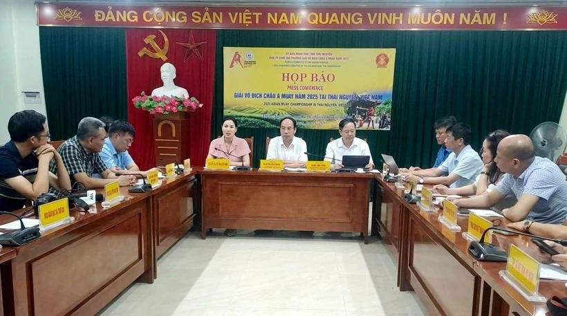 Thái Nguyên tổ chức họp báo về Giải vô địch châu Á Muay năm 2025 lần đầu Việt Nam đăng cai. (Nguồn: TTXVN) vn-dang-cai.jpg