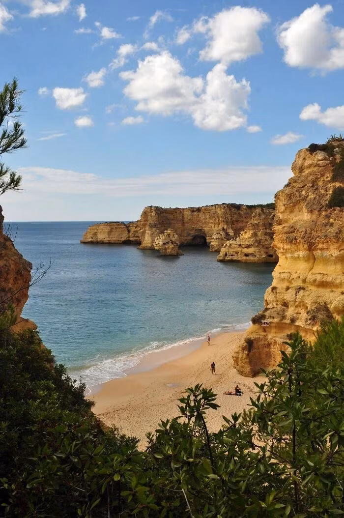 Praia da Marinha là một trong những bãi biển mang tính biểu tượng nhất của Bồ Đào Nha với khí hậu Địa Trung Hải nóng bức vào mùa hè, nằm trên bờ biển Đại Tây Dương ở Caramujeira. Michelin Guide ca ngợi đây là một trong 10 bãi biển đẹp nhất châu Âu và là một trong 100 bãi biển đẹp nhất thế giới. ẢNH: BOREDPANDA