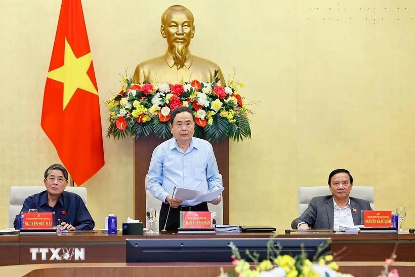 Chủ tịch Quốc hội Trần Thanh Mẫn phát biểu. (Ảnh: Doãn Tấn/TTXVN) chu-tich-quoc-hoi-tran-thanh-man-dd.jpg