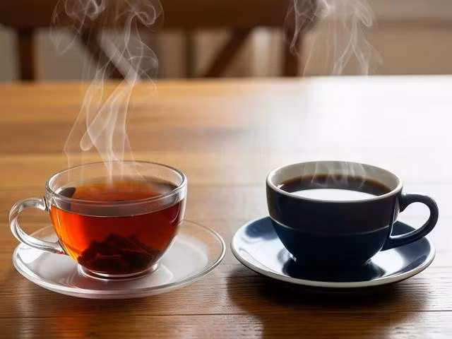 Người bị huyết áp cao nên hạn chế uống trà và cà phê ngay sau bữa ăn. ẢNH: AI