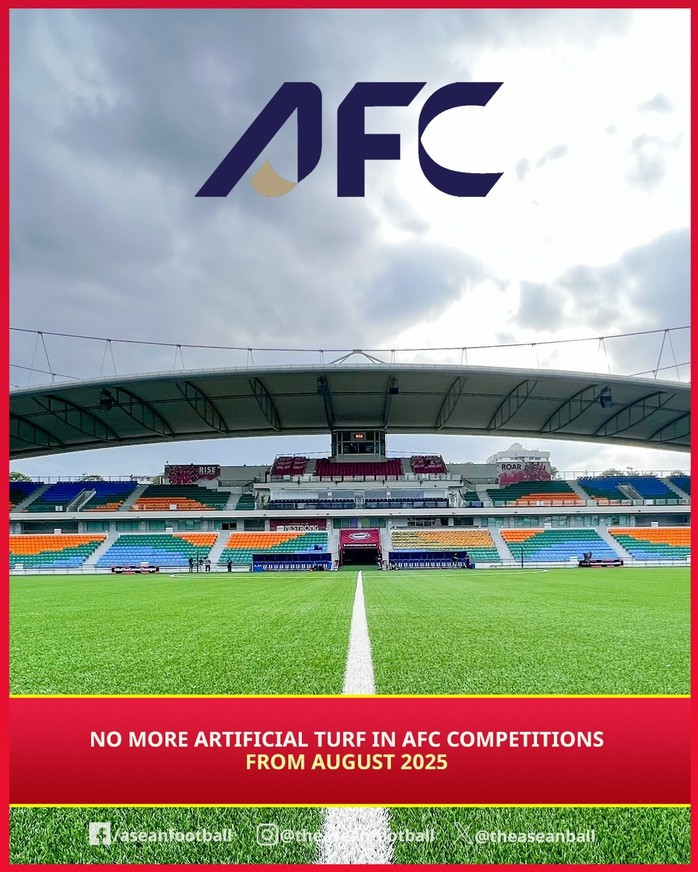 Một số giải đấu của AFC sẽ không được sử dụng sân nhân tạo từ tháng 8-2025 Một số giải đấu của AFC sẽ không được sử dụng sân nhân tạo từ tháng 8-2025
