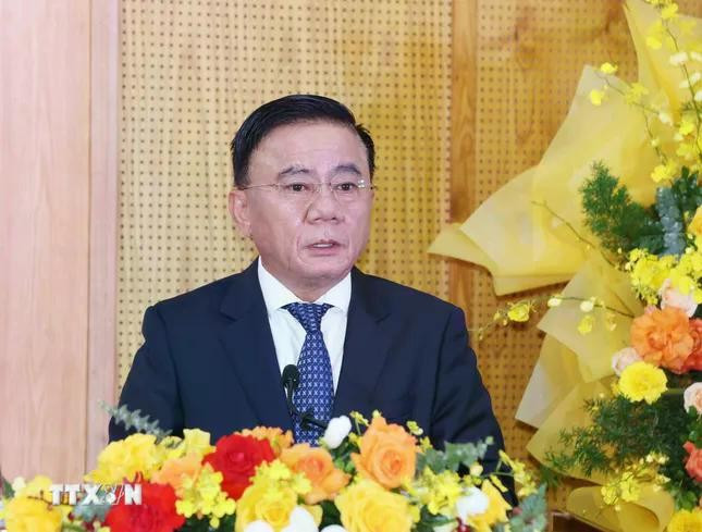 Thường trực Ban Bí thư Trần Cẩm Tú phát biểu tại Đại hội. Ảnh: TTXVN trancamtu.jpg