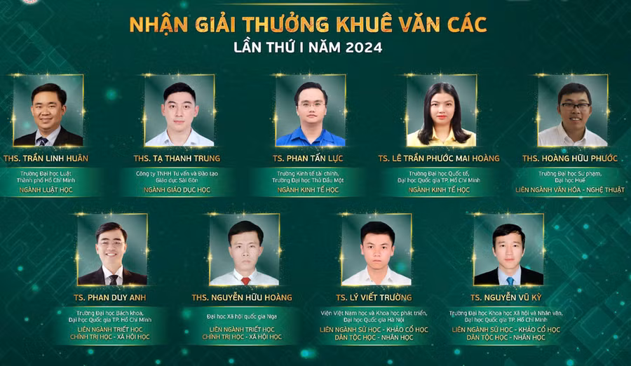 Các nhà khoa học đạt giải Khuê Văn Các năm 2024. (Ảnh: BTC)