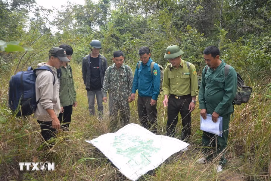 Lực lượng quản lý, bảo vệ rừng Khu Bảo tồn thiên nhiên Ea Sô tăng cường công tác tuần tra tại các điểm nóng xâm phạm tài nguyên rừng. (Ảnh: Tuấn Anh/TTXVN)