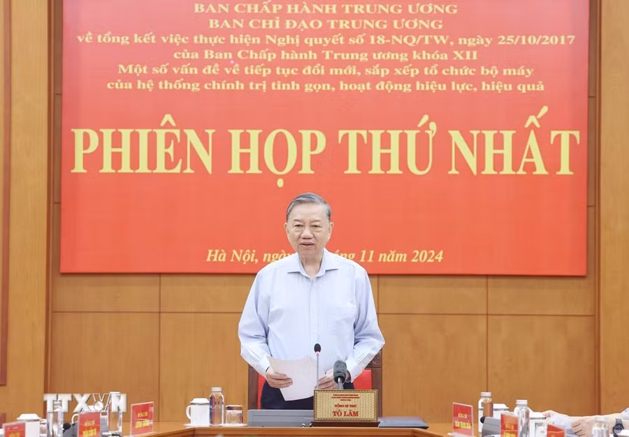 Tổng Bí thư Tô Lâm phát biểu chỉ đạo. (Ảnh: Thống Nhất/ TTXVN)