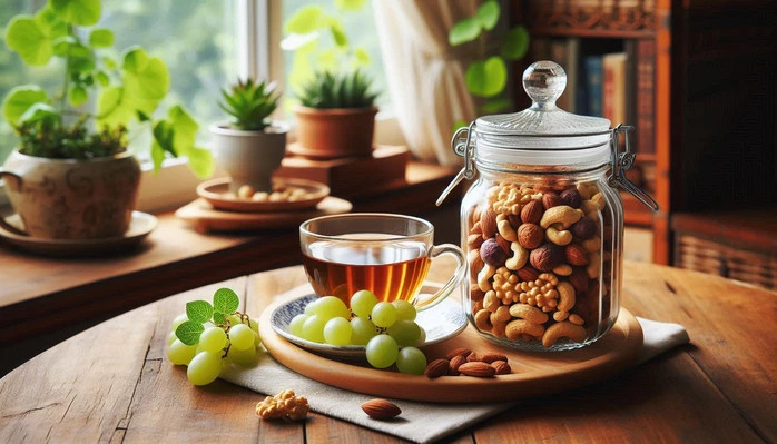 Sử dụng các loại hạt làm món ăn vặt cực tốt cho tuổi thọ.