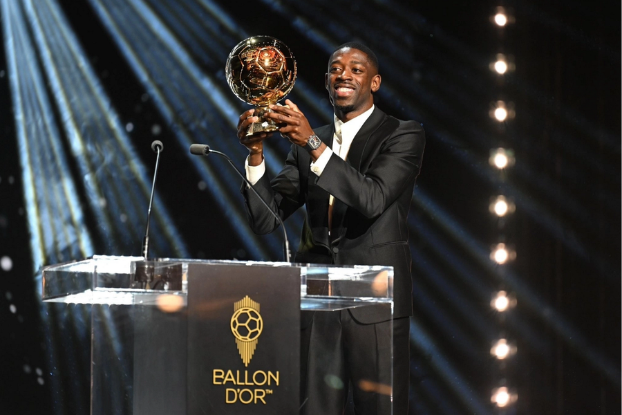 Ousmane Dembélé giành danh hiệu Quả bóng vàng 2025. Ảnh: DM