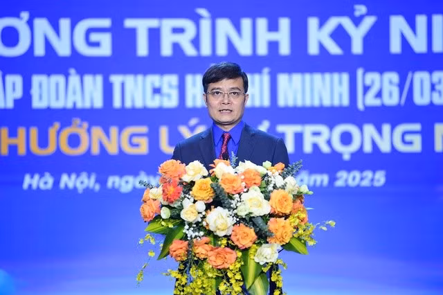 Anh Bùi Quang Huy phát biểu tại chương trình. ẢNH: XUÂN TÙNG