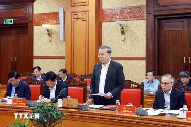 Tổng Bí thư Tô Lâm phát biểu. (Ảnh: Thống Nhất/TTXVN)