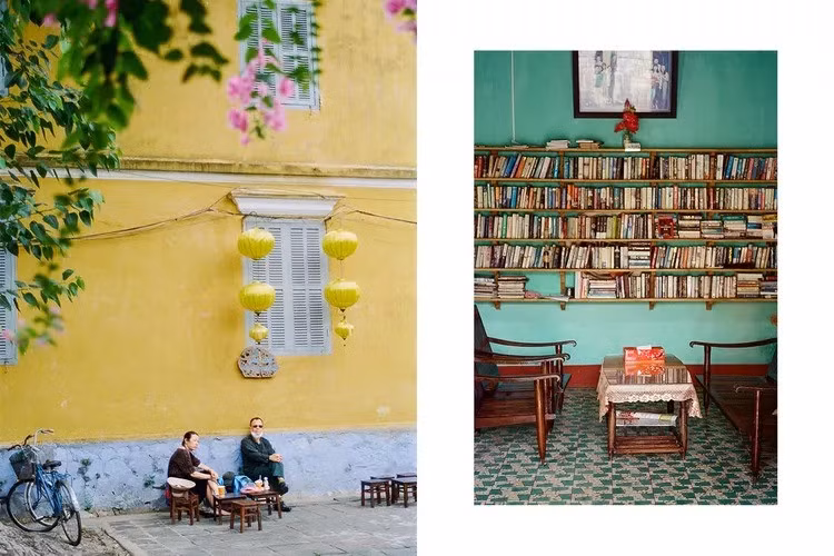Khoảnh khắc yên tĩnh ở trung tâm Hội An; thư viện của một ngôi nhà riêng ở Hội An. ẢNH: CHRIS WALLACE