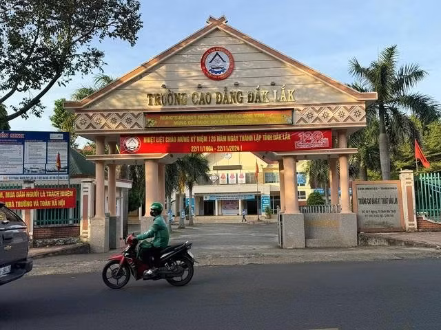 Trường cao đẳng Đắk Lắk, nơi xảy ra vụ việc nam sinh viên bị điện giật tử vong. ẢNH: CTV