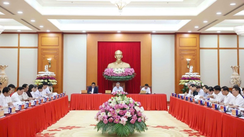 Quang cảnh buổi làm việc. (Ảnh: Thống Nhất/TTXVN) bsung.jpg