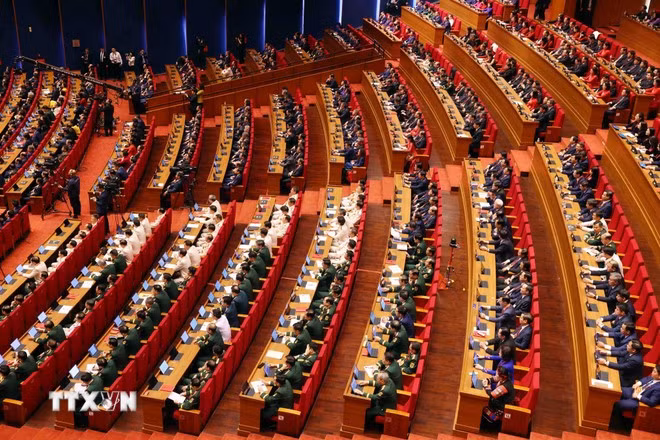 Quang cảnh phiên khai mạc Đại hội XIV của Đảng. (Ảnh: TTXVN)