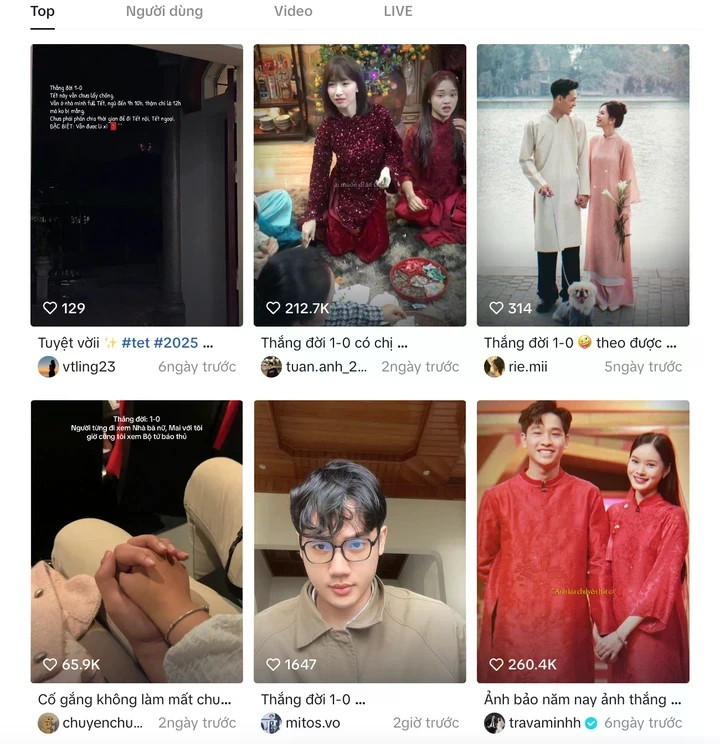 Dân mạng bắt trend 'thắng đời' trên mạng xã hội TikTok. (Ảnh chụp màn hình)