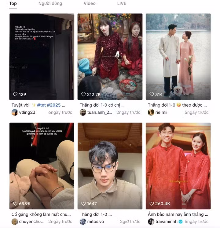 Dân mạng bắt trend 'thắng đời' trên mạng xã hội TikTok. (Ảnh chụp màn hình)