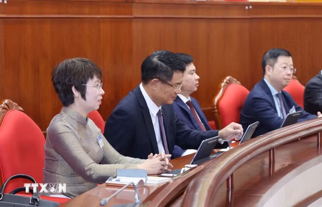 Các đại biểu dự khai mạc Hội nghị lần thứ 15 Ban Chấp hành Trung ương Đảng khóa XIII. (Ảnh: Phương Hoa/TTXVN)