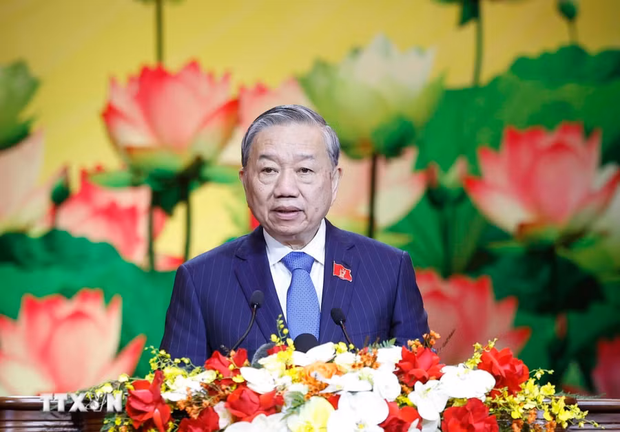 Tổng Bí thư Tô Lâm phát biểu. (Ảnh: Thống Nhất/TTXVN)