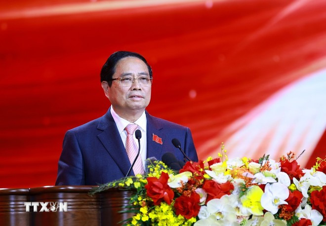 Thủ tướng Phạm Minh Chính, Chủ tịch Hội đồng Thi đua-Khen thưởng Trung ương phát động thi đua giai đoạn 2026-2030. (Ảnh: Dương Giang/TTXVN)
