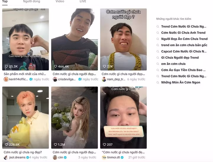 Trend 'Cơm nước gì chưa người đẹp' được rất nhiều người nổi tiếng lan truyền. (Ảnh chụp màn hình)