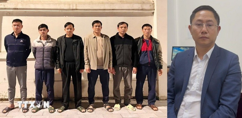 Các đối tượng bị bắt giữ. (Ảnh TTXVN phát)